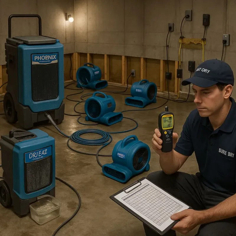 Structural Drying and Dehumidification process in Barnstable, MA